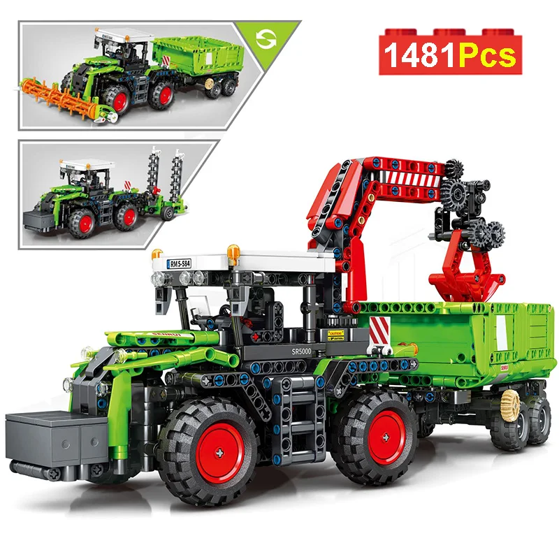 

Техническая серия 1481 шт фермерский Трактор модель грузовика строительные блоки город трансформационная машина кирпичи развивающие игрушк...