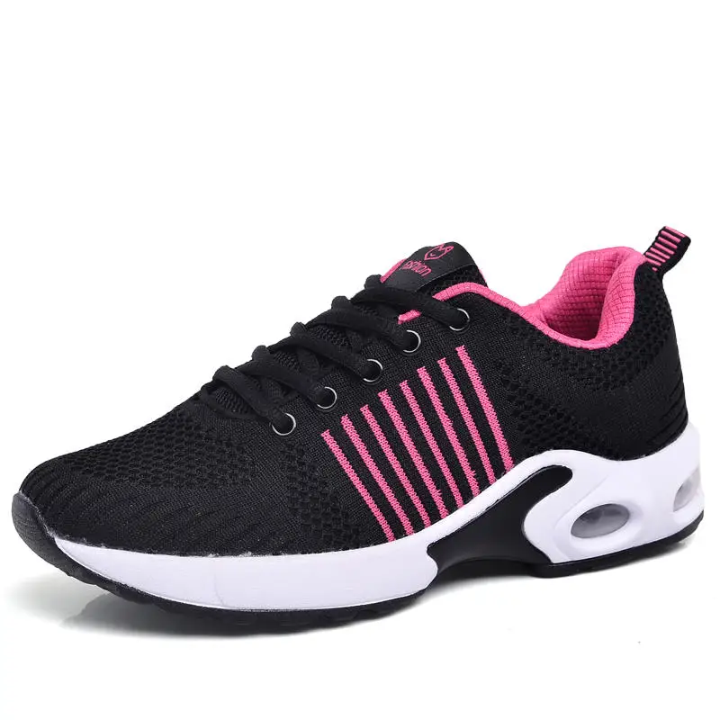 rose black 822 Женские кроссовки; коллекция года; розовая Женская Вулканизированная обувь; повседневные женские туфли на плоской подошве; кроссовки из сетчатого материала; мягкая прогулочная обувь; zapatos mujer - Цвет: rose black 822