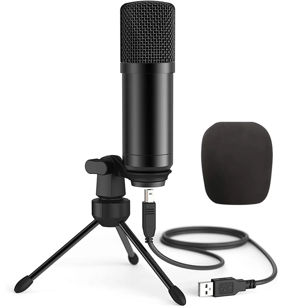 GEVO USB Microphone Computer PC Recording For Laptop MAC Windows Plug &amp Play Condenser With Tripod Stand YouTube | Электроника
