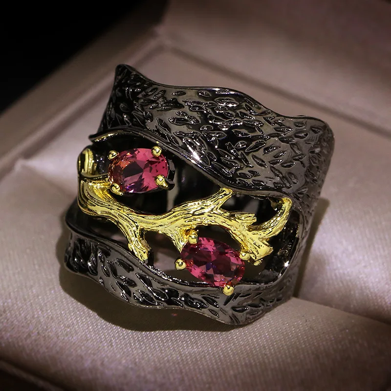 Кольцо ветка в стиле ретро модное Ювелирное Украшение с золотым деревом стимпанк