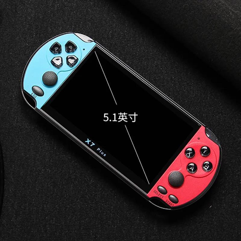 Blue Red X7 Plus ретро мини портативная игровая консоль 64Bit 5,1 дюймов HD портативный ручной игровой плеер встроенный 3000+ игровая консоль - Цвет: Blue Red