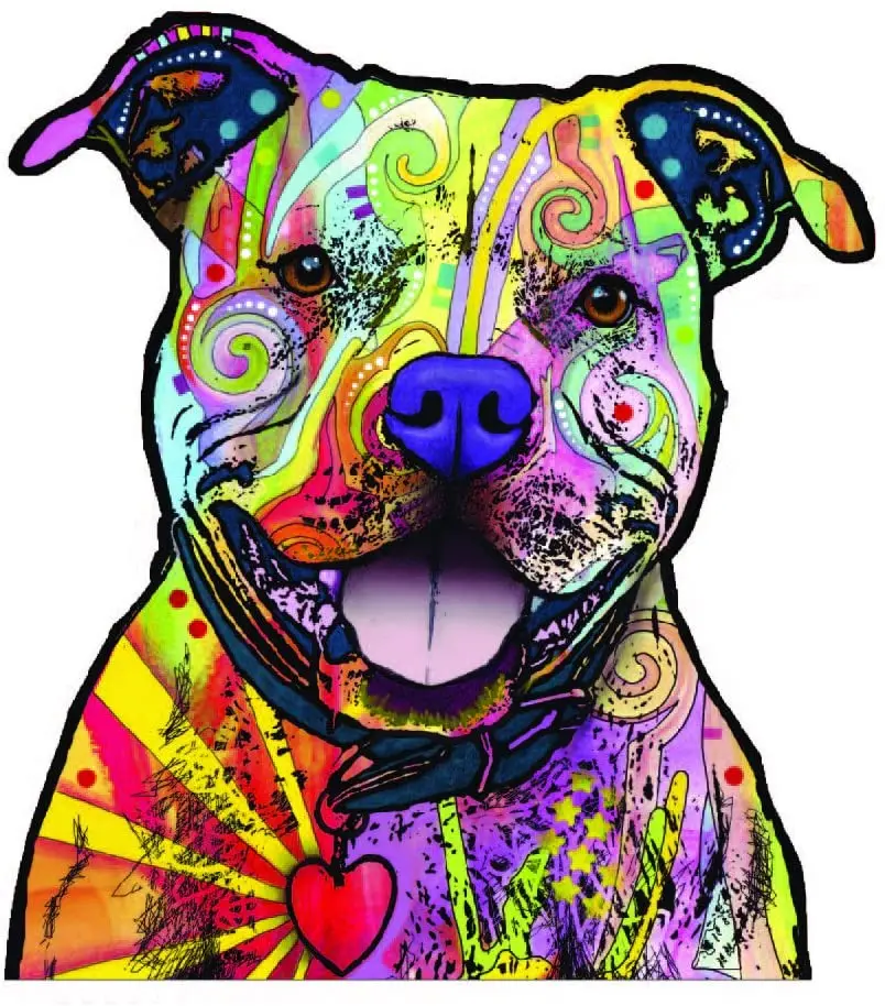 

Personality Pit Bull Colored Car Sticker Personalized Sunscreen Decal Laptop Motorcycle Auto Accessories Decoration PVC,17*11cm