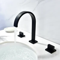 basin faucets total brass black bathroom faucet gold sink faucets 3 hole double handle hot and cold waterfall faucet water tap