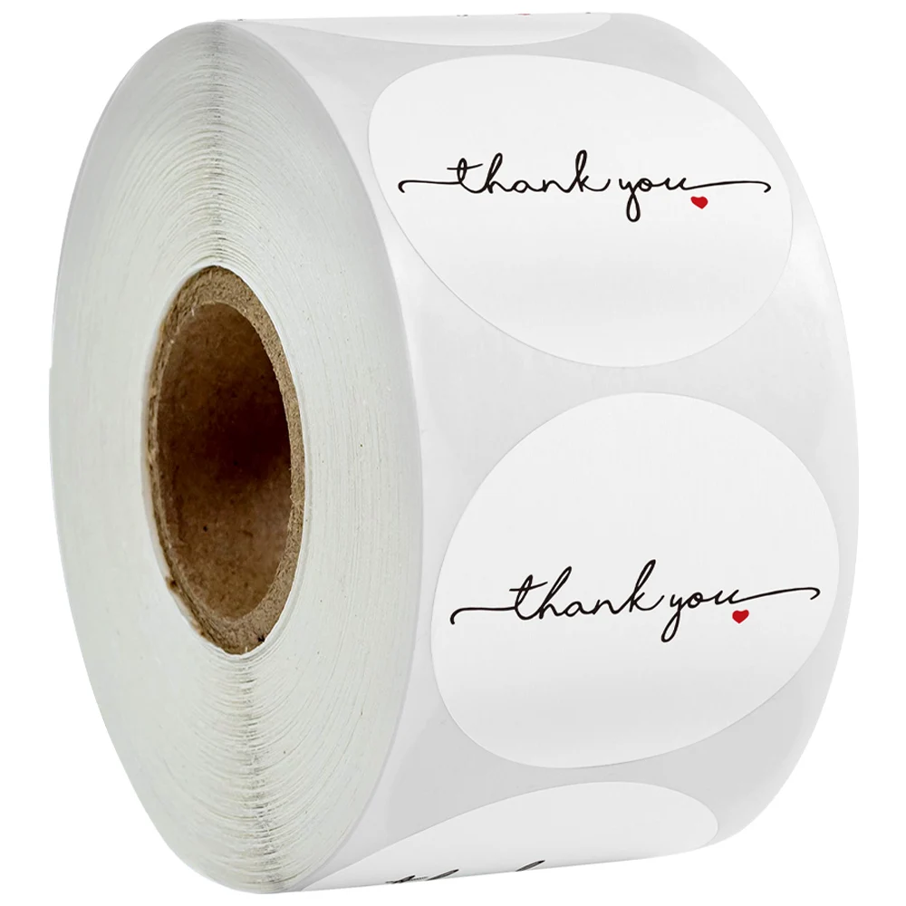Круглая наклейка спасибо этикетки для печати 100 500 шт./рулон белый стикер
