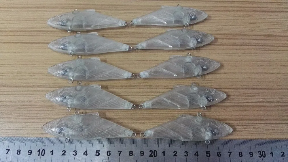 Бесцветные приманки без рисунков 10 шт. пустые 3 1/2 дюйма 3/8 унции VIB JS #142 | Спорт и