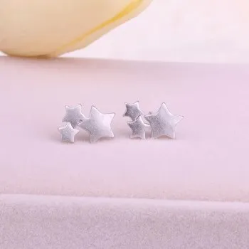 

S925 Silver Studded Five-point Star Studded Star Earrings Star Ear Row Korean Women's Earrings FSE019XZOMH
