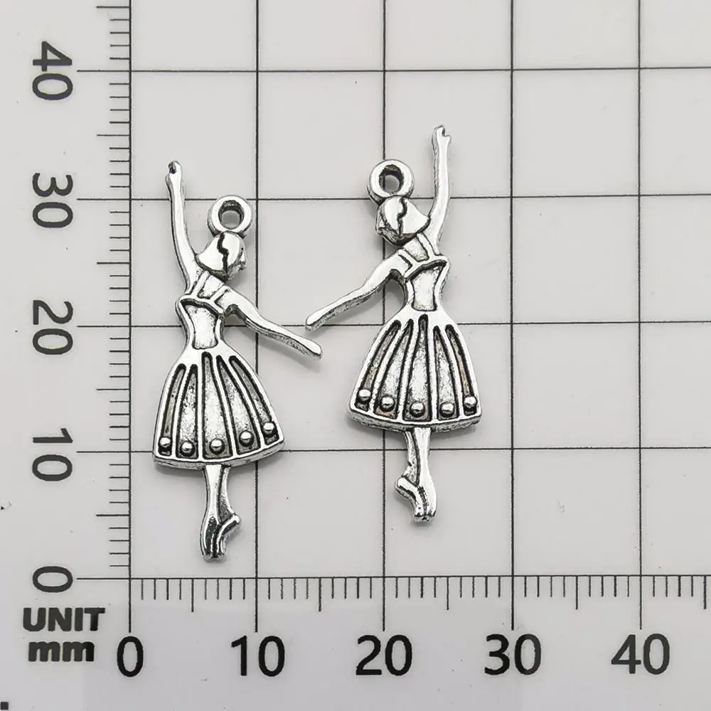 60pcs Mixed Tibetan Silver Plated Ballet Girl Charms Pendants Jewellery Making DIY Charm Crafts Handmade (Ballet Girl) | Украшения и