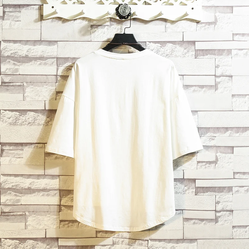 

Streetwear Summer Cotton T Shirt Men Short Sleeve Casual Mens T Shirts Solid Tee Shirt Homme