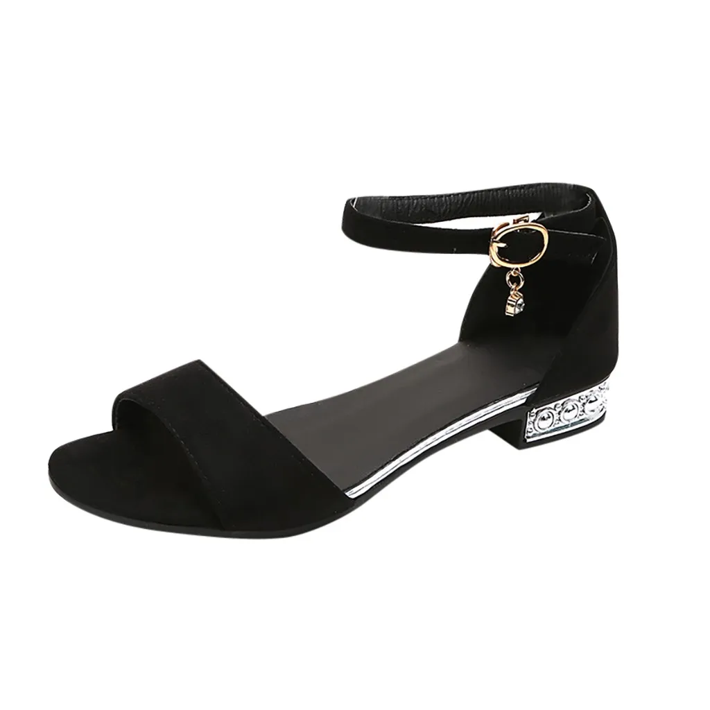 Женские сандалии в стиле бохо повседневные летние на каблуке с кристаллами и