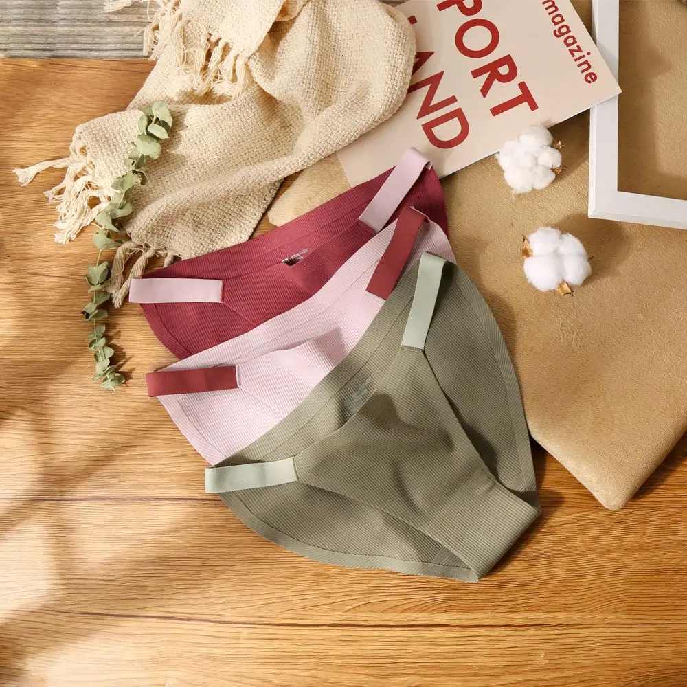 

Женские трусики из чистого хлопка, Мягкие Бесшовные дышащие тонкие трусики-стринги с заниженной талией для бактериостаза