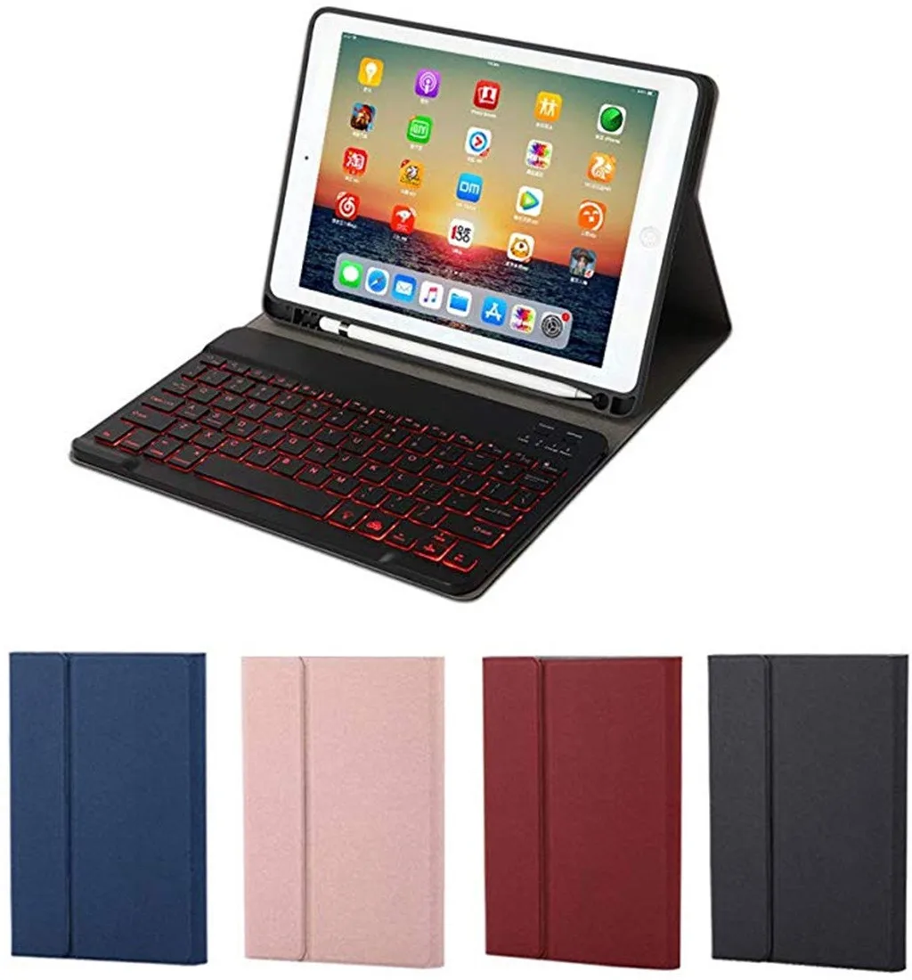Съемный 7 видов цветов с Подсветкой Bluetooth клавиатура чехол для Apple iPad 7th 10 2 дюймов 2019 беспроводной в 1
