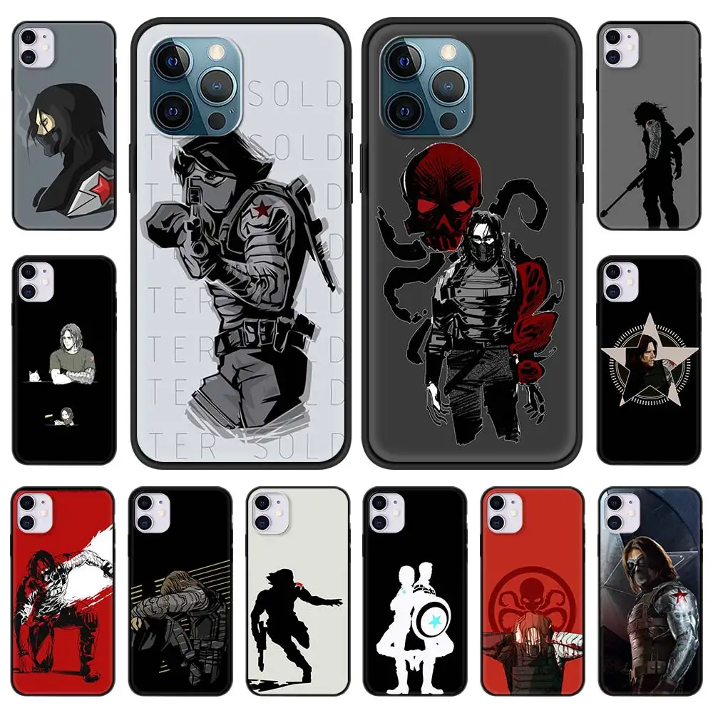 

S-Sebastian-S-Stan-B-Bucky-B-Barnes Luxury Phone Case For iPhone 13 12 11 Pro MAX XR X SE XS 7 8 Plus Soft Black Cover Shell