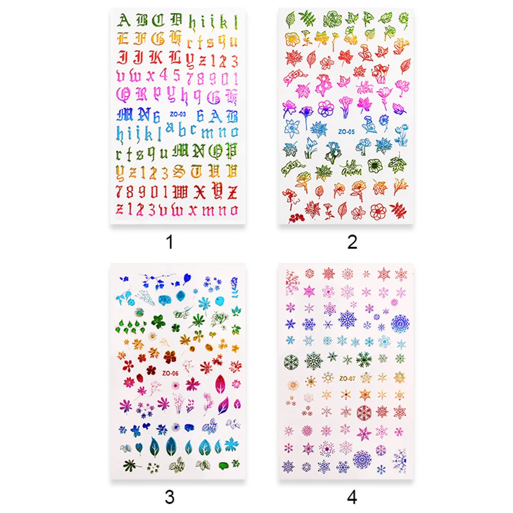 Слайдер для ногтей с надписью в готическом стиле стикеры 3D на ногти Nail Art неоновый