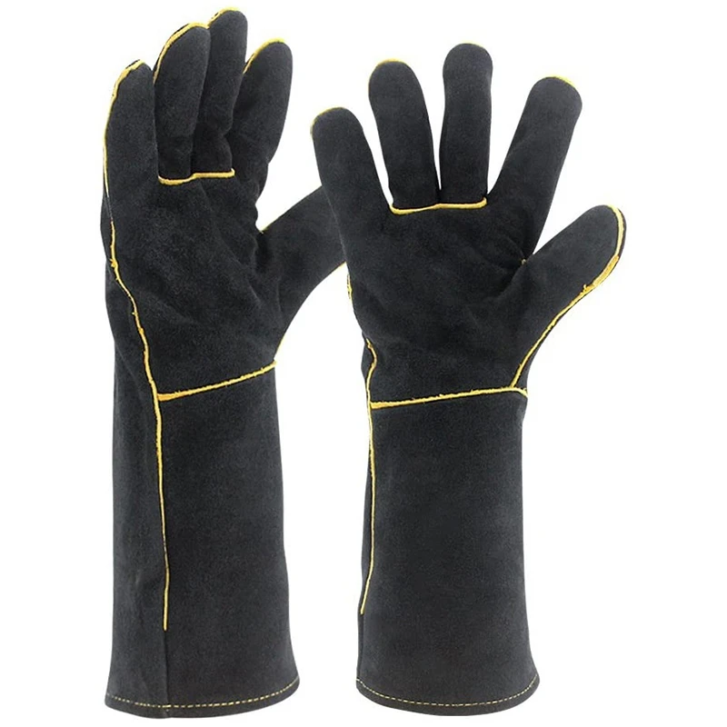 

Gloves Cowhide Barbecue Microwave Oven Insulated Gloves Anti-Scald and High Temperature Labor Insurance Gloves