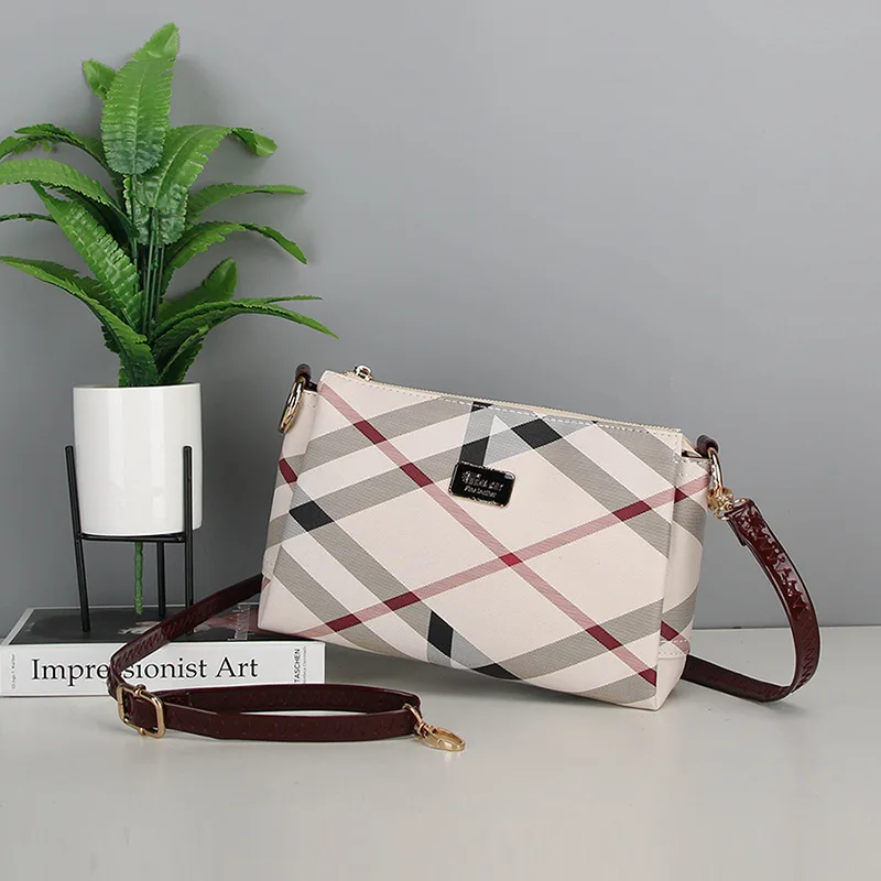 

Lattice Messenger Bag Women 2021 Pu Genuine Leather Bag 2021 Women's Trend Shoulder Bags with Short Handles Ladies Hand Bags