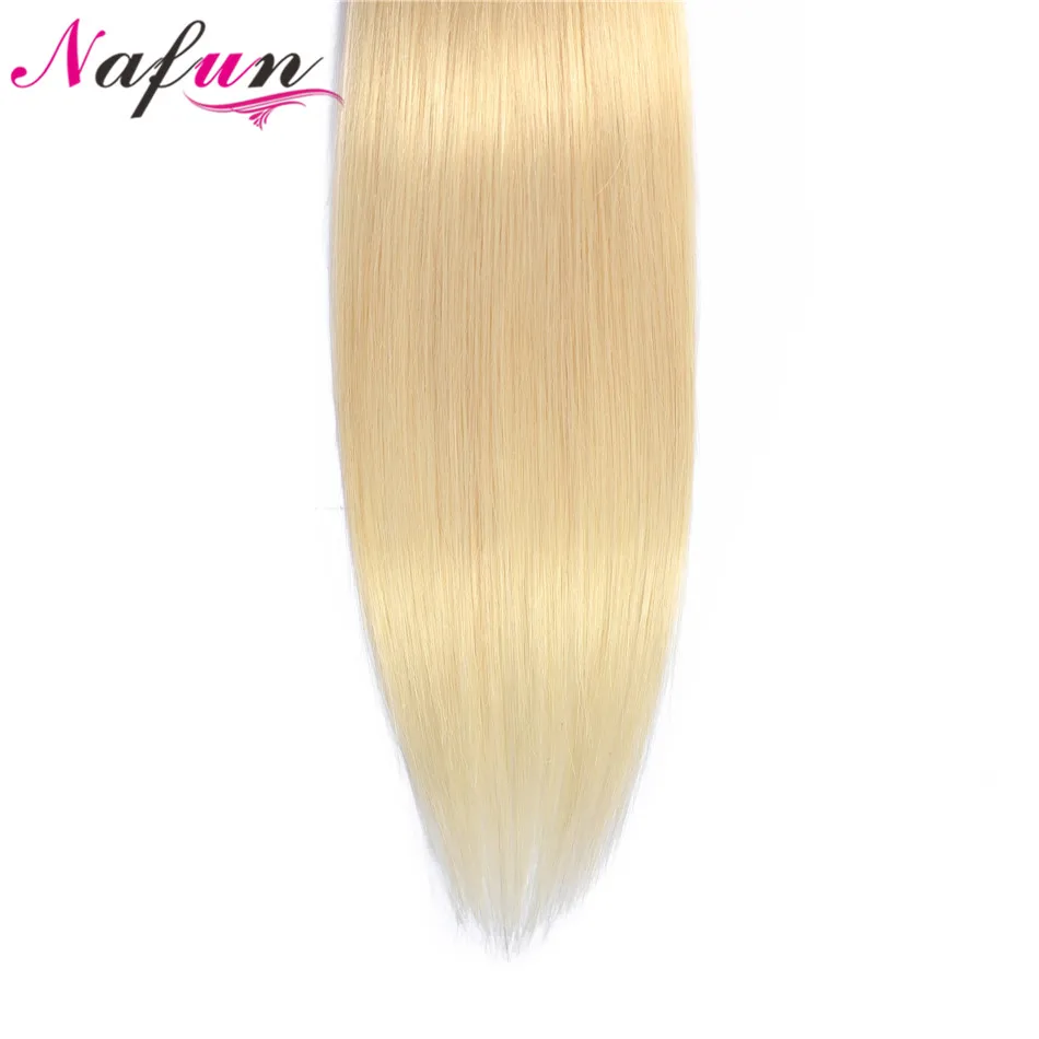 NAFUN #613 блонд 4*4 Кружева Закрытие перуанские свободные части прямые волосы 100%