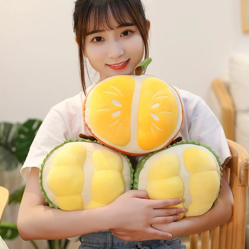 

20cm Kawaii Orange Durian Plush Toys Stuffed Soft Sleep Pillow Fruits Dolls For Kids Girls Boy Birthday Gifts