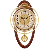 large pendulum wall clock luxury vintage shabby chic silent clocks mechanism reloj de pared gold wall watches kitchen clock