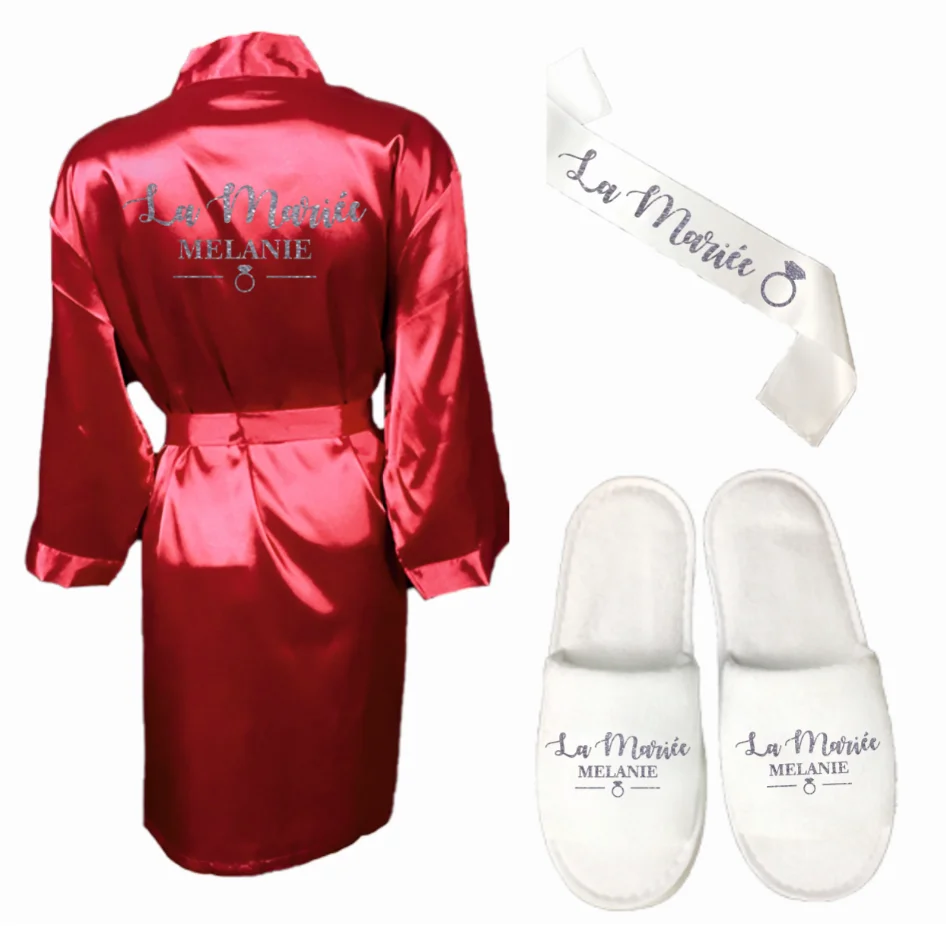 Индивидуальный халат для свадебного душа невесты девичника подружки кимоно