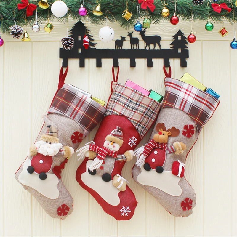 Рождественские чулки подарки одежда носки Санта-Клауса Рождественский милый