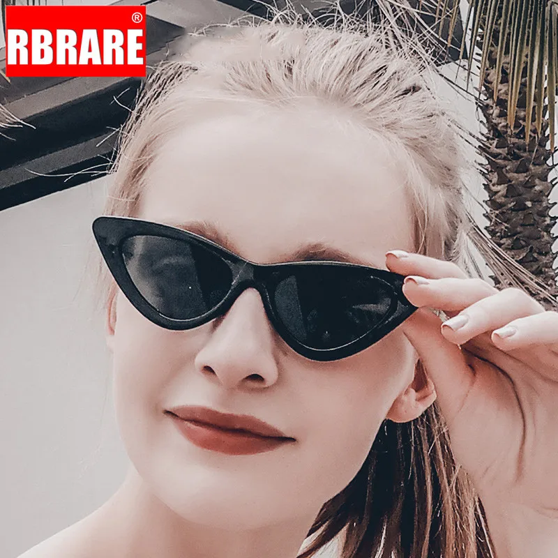 

RBRARE Classic Cateye Sunglasses Women Simple Solid Color Sun Glasses Shopping Lunette De Soleil Femme UV400 Oculos Feminino