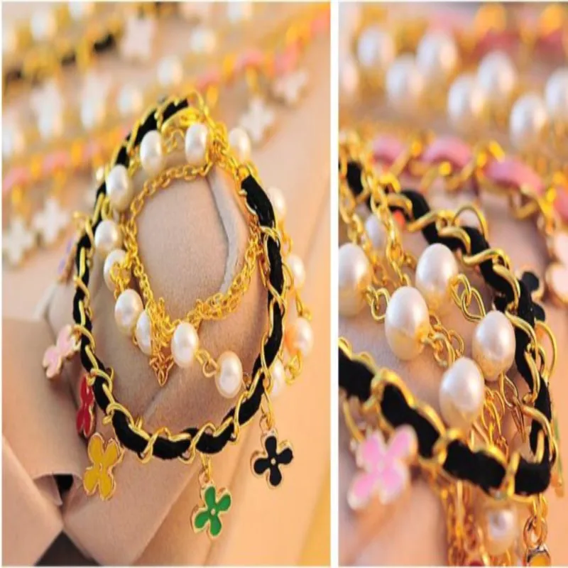 

2021 Bracelets For Women Pearl Grass Botany String Beads Leather Rope Bracelet Fashion Trend Jewellery Gift Mother's Day gift