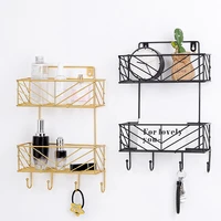 hanging metal wire basket towel rack wall mount magazine holder household multifunctional storage rack