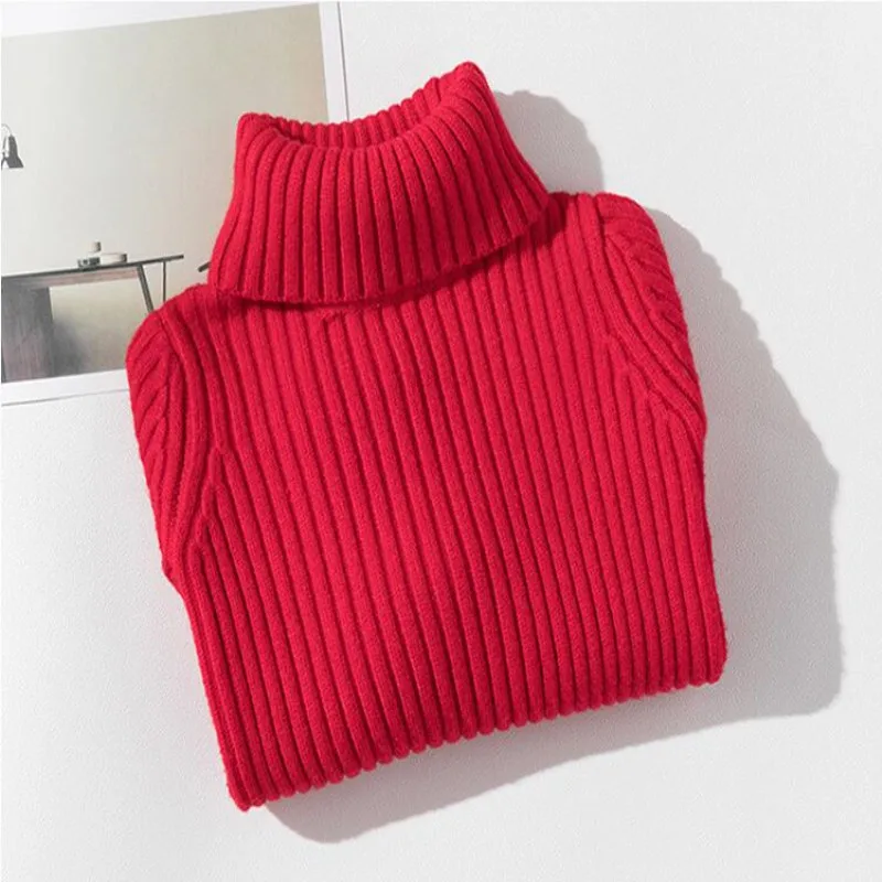 Детский вязаный свитер с высоким воротником на осень/зиму|Свитера| |