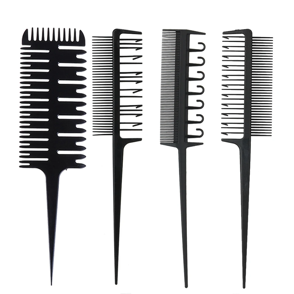 

Four-Piece Professional Hairdresser Comb Set Hair Dyeing And Dyeing Mold High Gloss Salon Barber Tools Hair Care Styling Comb