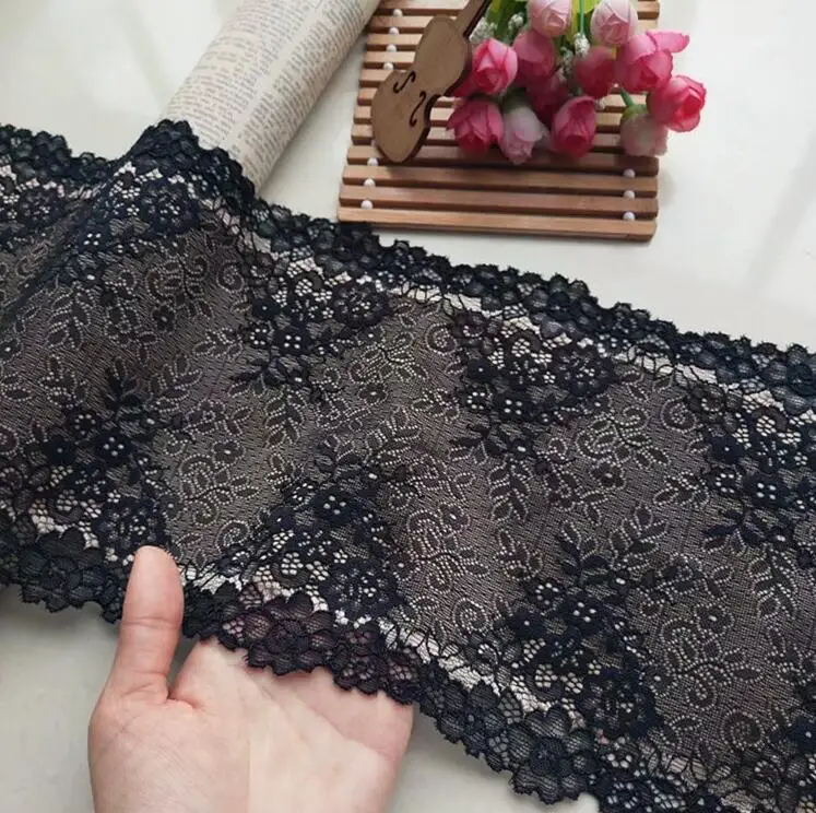 1 метр черная и кожа нейлоновая эластичная кружевная отделка для DIY аксессуары