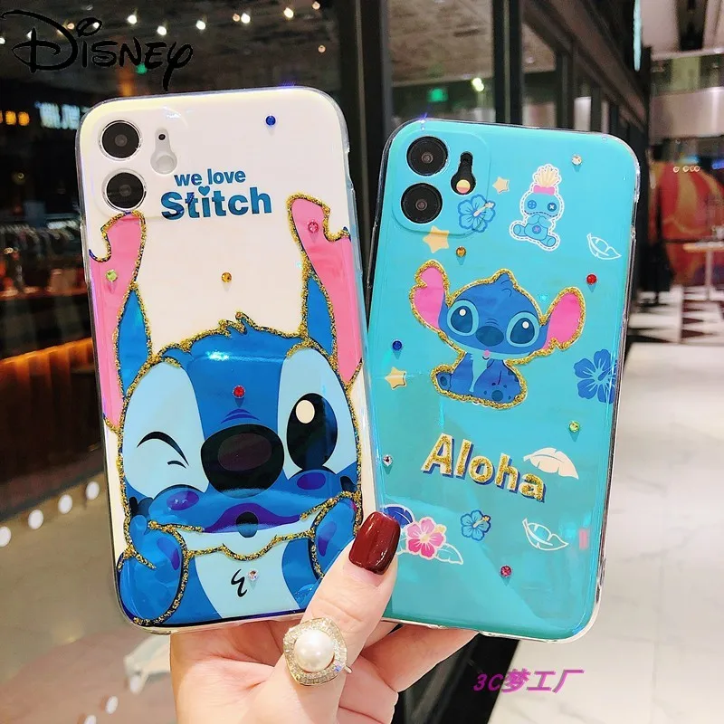 

Disney couple mobile phone case for iPhone 7/8P/SE/X/XR/XS/XSMAX/11pro/12promax/12mini/11promax/ cute Stitch mobile phone cover