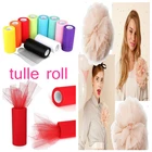 Тюль в рулоне (22 мрулон), 15 см, Хрустальный тюль из органзы в рулоне, юбка-пачка, мягкий детский стол, стул для свадьбы, Рождества, Детские вечерние сувениры, синий цвет