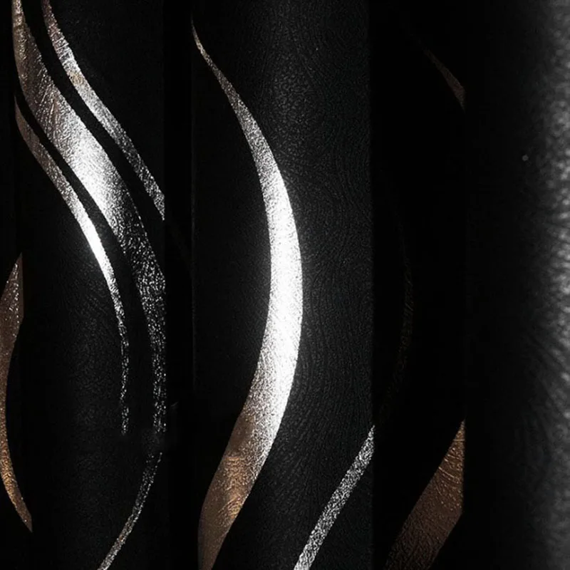 Шторы с серебряными полосками для гостиной спальни черные затемняющие шторы