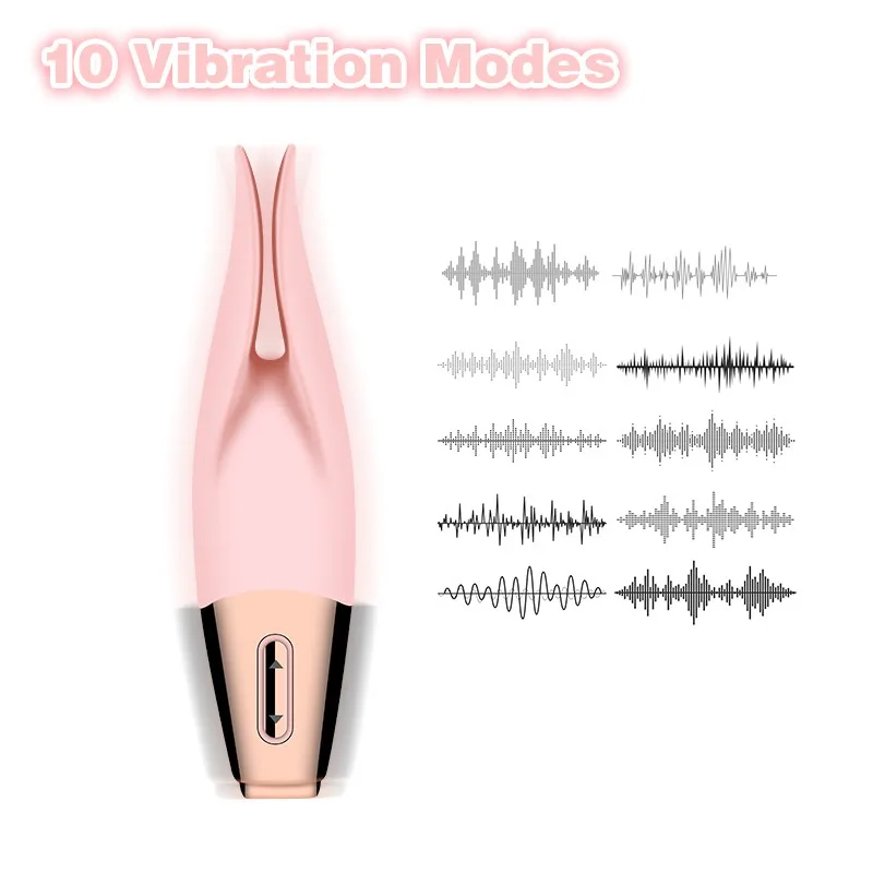 10 режимов вибратор силиконовый прыжки яиц язык Вибратор с зажимом соска клип AV