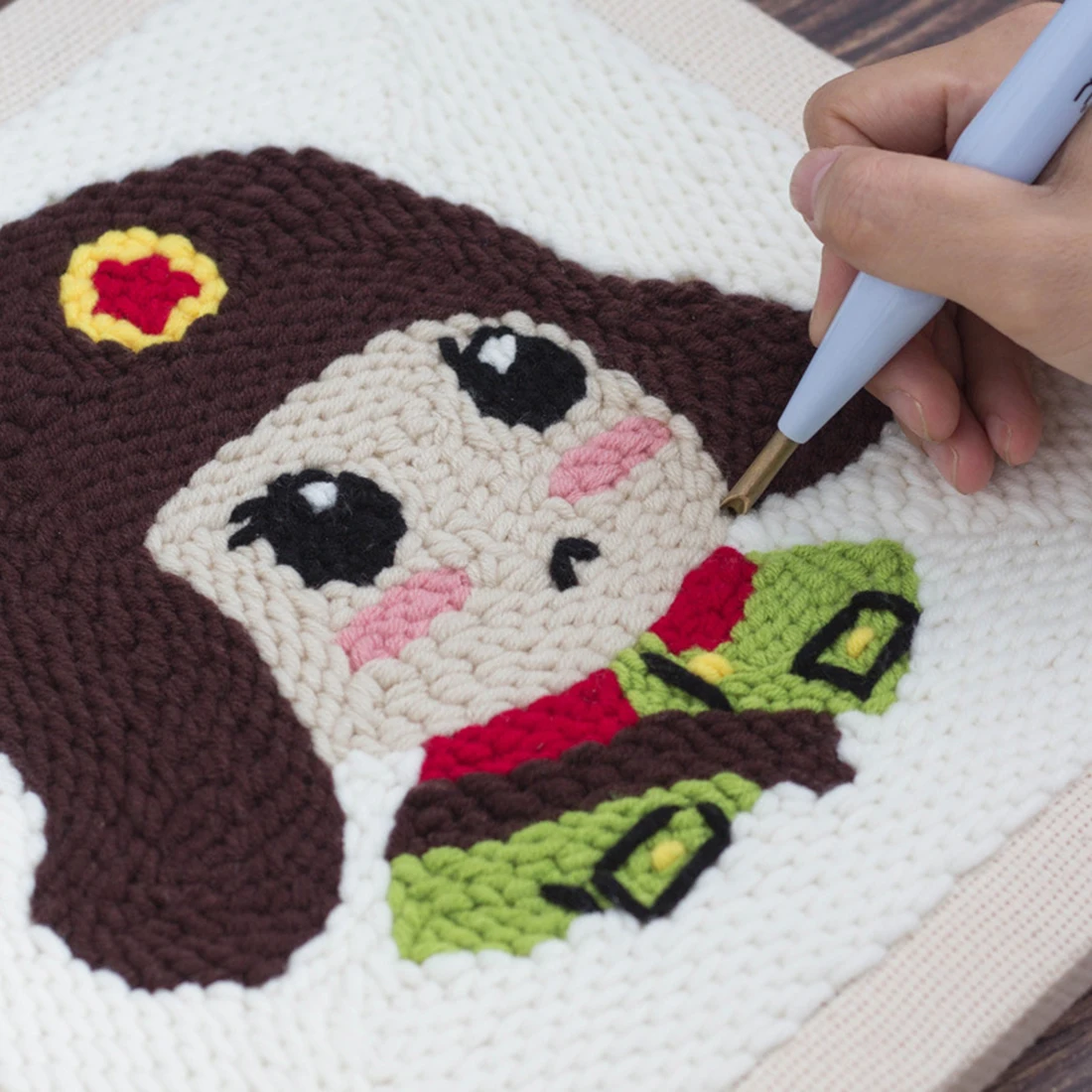 Набор вязаных шерстяных ковриков для рукоделия шерстяная вышивка с иглой 25x30 см