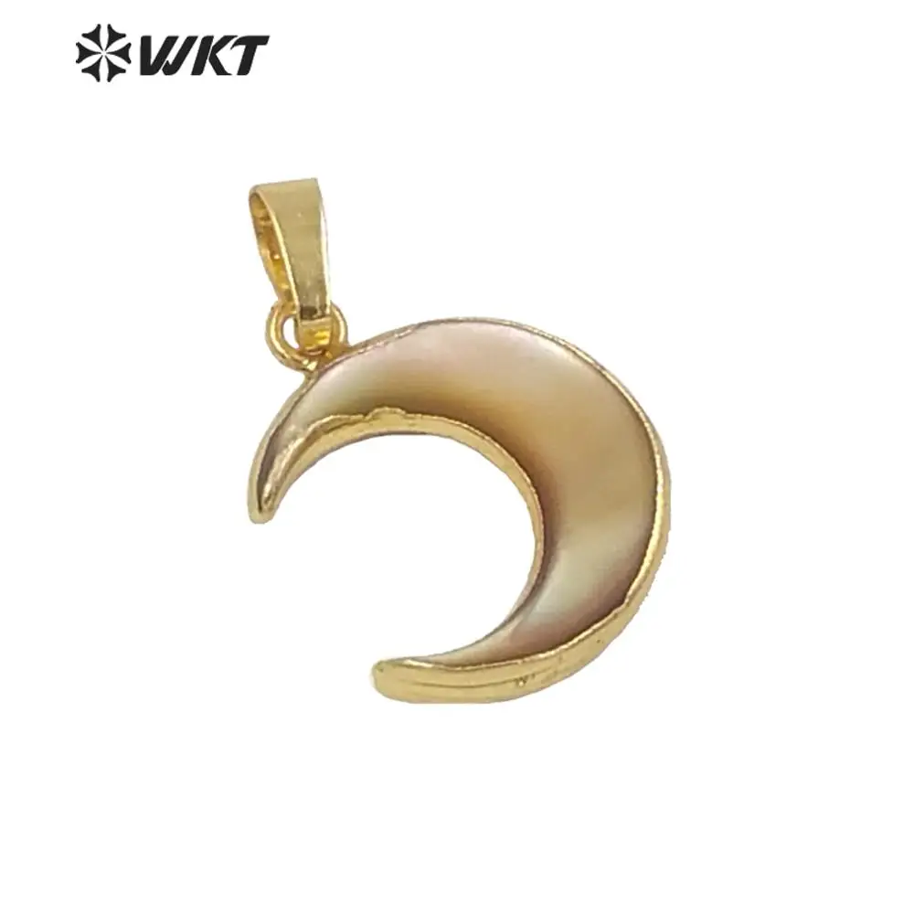 Кулон в виде полумесяца кулон с желтым полумесяцем 24 к золото 20 мм|gold shell pendant|shell