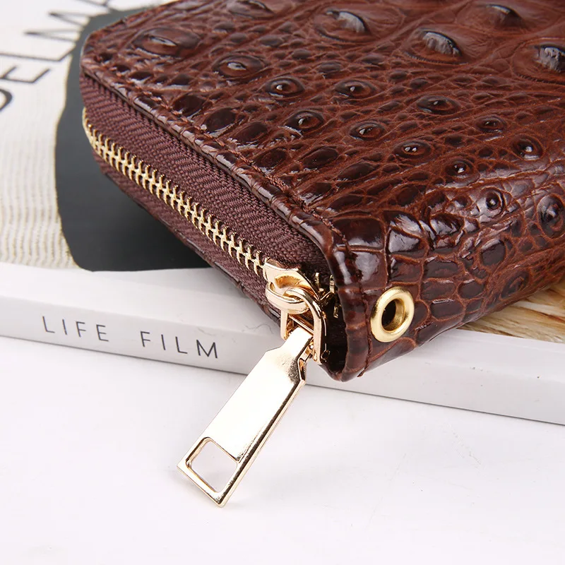 Женский кошелек WESTAL Alligator длинный кожаный бумажник с застежкой-молнией и