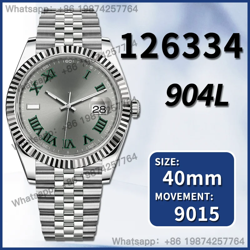 

Men's Automatic Mechanical Watch DateJust 41MM 126334 AAA Replica 904L Super Clone Top Luxury Brand ARF NOOB Green Roman Sports