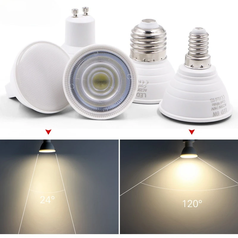 

E27 E14 MR16 GU5.3 GU10 Lampada LED Bulb 6W 220V Bombillas LED Lamp Spotlight Lampara Spot Light led bulb lights for home