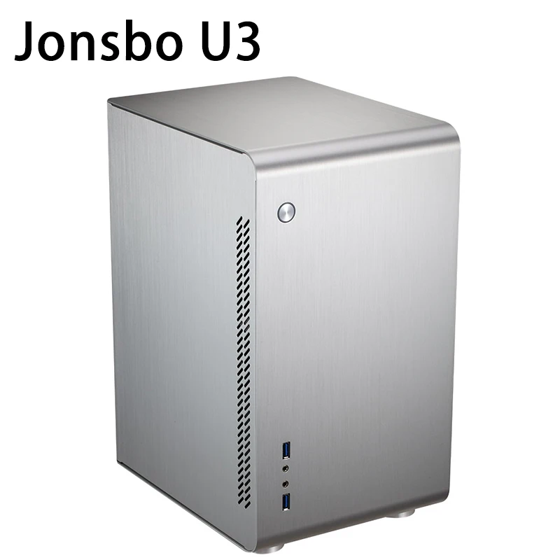 Jonsbo U3 silver Jonsbo U3 HTPC MATX мини чехол алюминиевый чехол для компьютера 260 мм Длинный дисплей карта 3," HDD ATX PSU USB3.0* 2 домашний кинотеатр компьютер - Цвет: Jonsbo U3 silver
