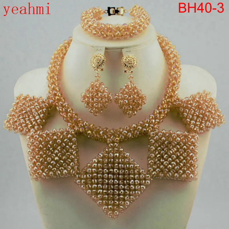 Бесплатная доставка в нигерийском стиле бусины Свадебный комплект ювелирных