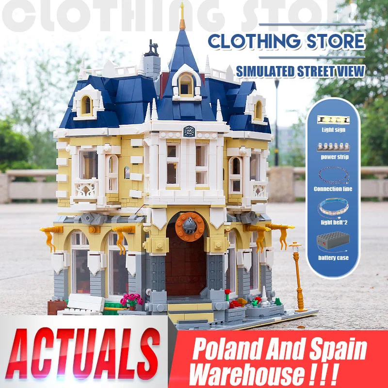 

Молд KING 11005, игрушки для строительства улицы, магазин костюмов MOC со светодиодными деталями, строительные блоки ассе