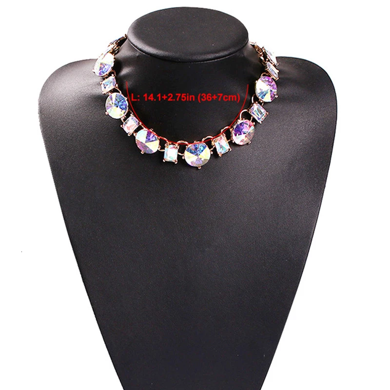 Jouval толстые большие стразы колье чокер роскошная цепочка для ключиц золотой