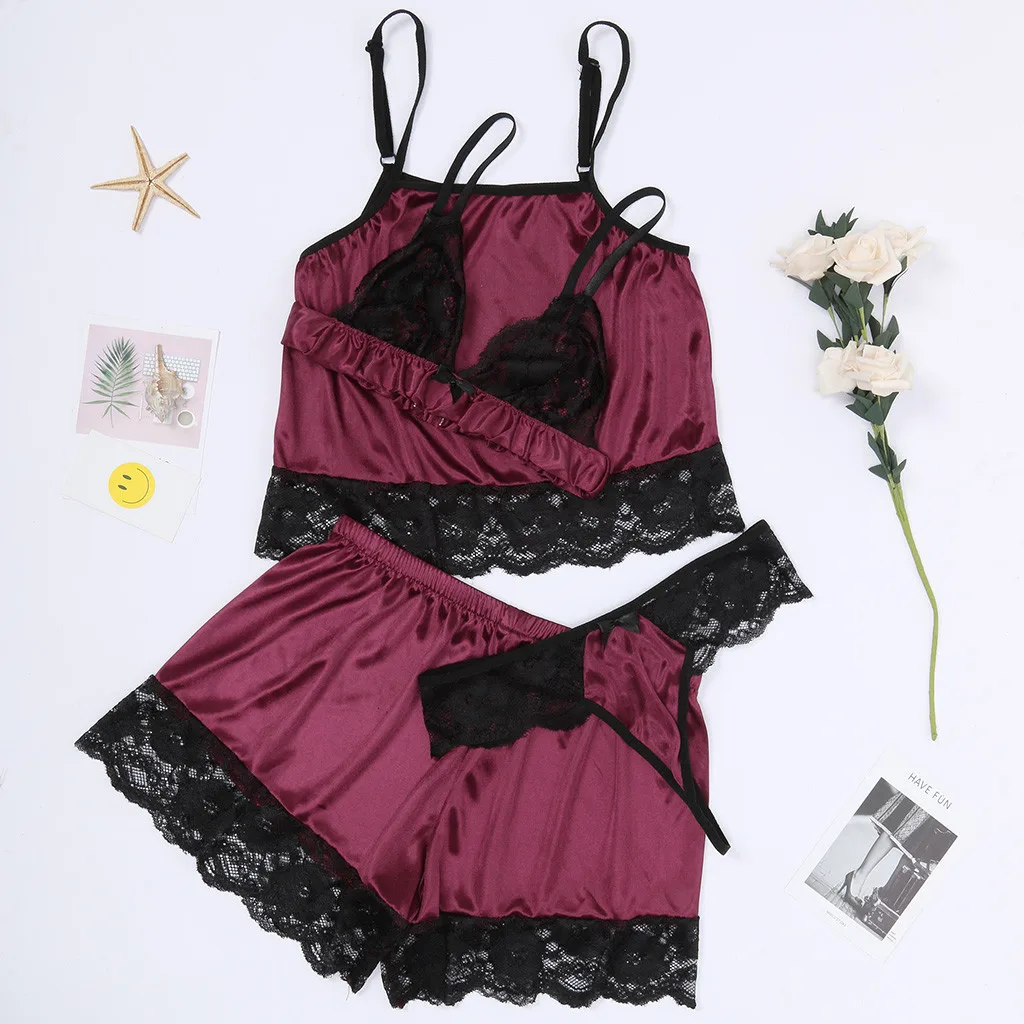 Lingerie Micro Sexy Shop 4PC Bra Lenceria Exotic Apparel Women Lace Passion Underwear Nightwear Set @D | Тематическая одежда и