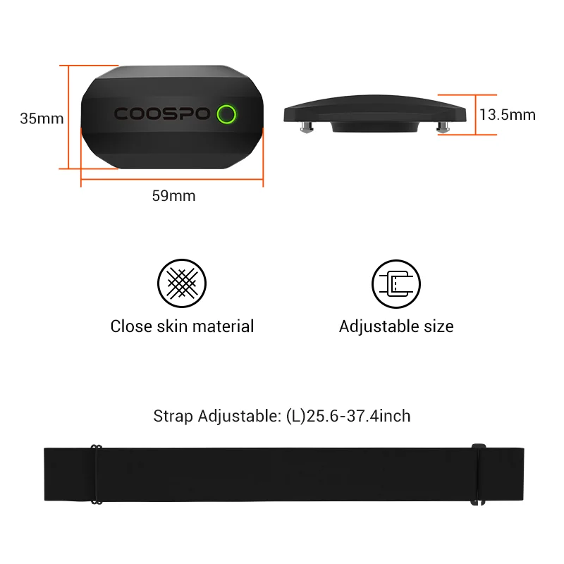 

CooSpo Chest Heart Rate Monitor H808S Strap Bluetooth 4.0 ANT+ Heart Rate Sensor Waterproof For Wahoo Garmin Bike Computer