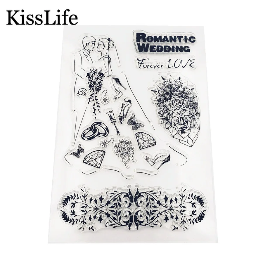 1 лист Романтических Свадебных букв жениха прозрачные резиновые штампы для