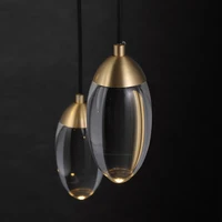 modern crystal ball led pendant lights nordic copper lighting bedroom bedside single head lights bar corridor small hanging lamp