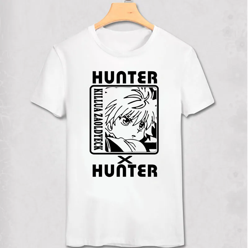 

Новинка, футболка Hunter X Hunter, летняя мужская футболка Killua Zoldyck для косплея, хлопковая свободная футболка, Футболки унисекс Hunter X Hunter Top Tee