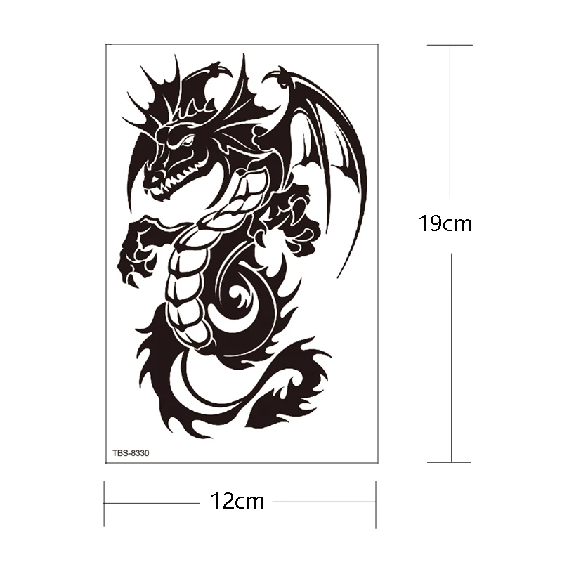 Тату-наклейки с драконом временные водостойкие Лев тигр татуировки черепом