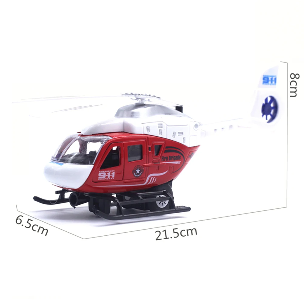 

Realistic Police Helicopter Plane Pull Back LED Music Model Kids Toy Collection